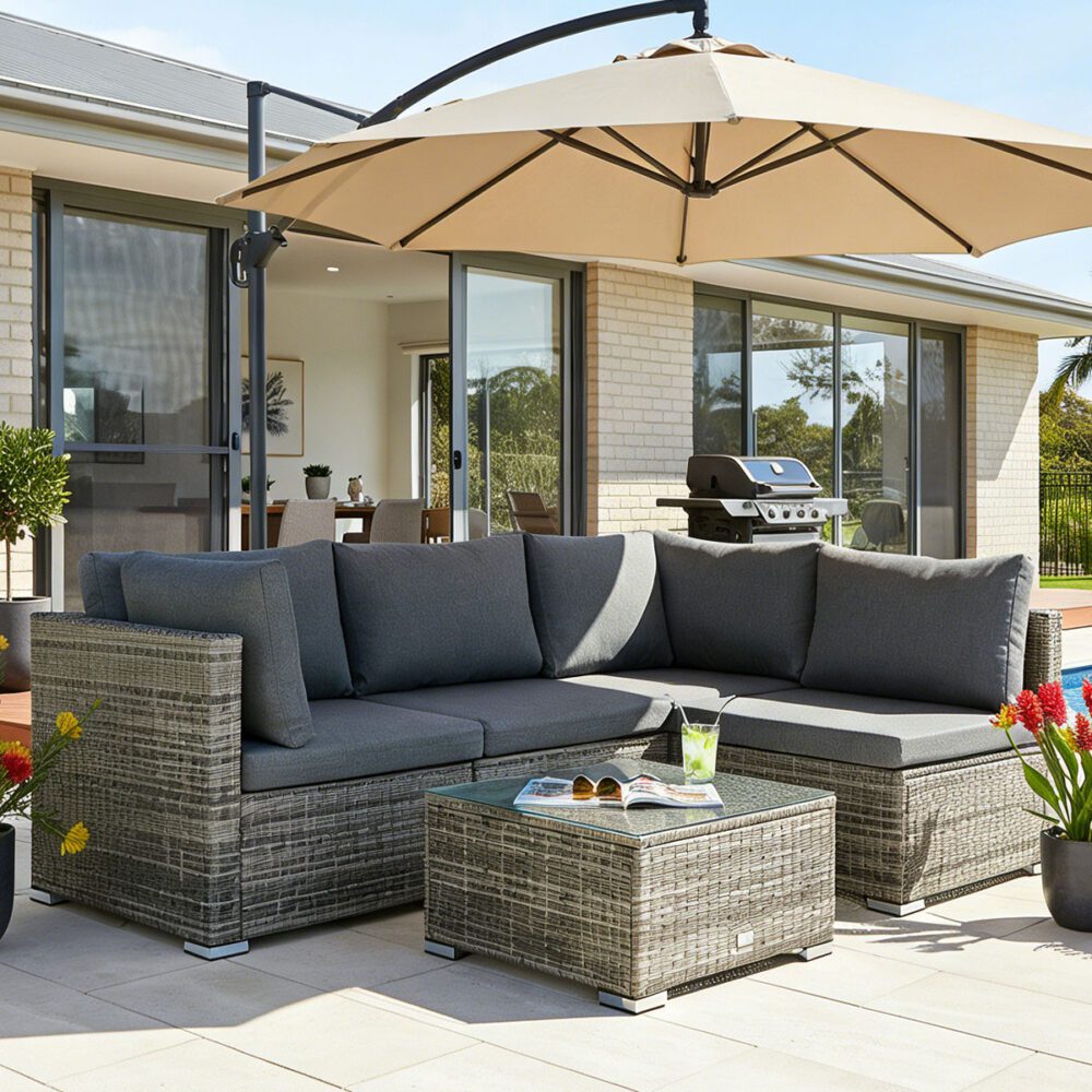 Outdoor Modular Lounge Sofa Bondi -Grey V264-OTF-507S-LGR
