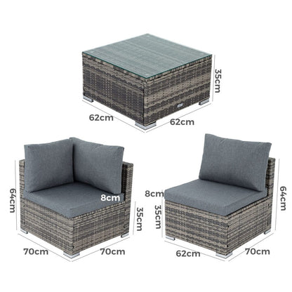 Outdoor Modular Lounge Sofa Bondi -Grey V264-OTF-507S-LGR