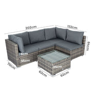 Outdoor Modular Lounge Sofa Bondi -Grey V264-OTF-507S-LGR