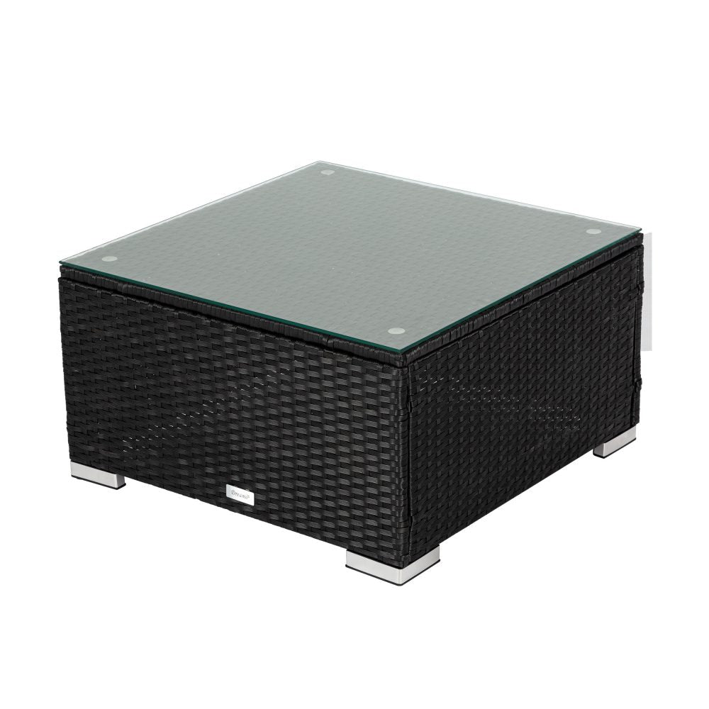 Large Modular Outdoor Ottoman Lounge Set in Black V264-OTF-509S-541S-BLK