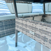 8PC Outdoor Dining Set Wicker Table &amp; Chairs-Grey V264-OTF-511S-LGR