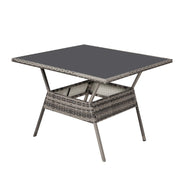 8PC Outdoor Dining Set Wicker Table &amp; Chairs-Grey V264-OTF-511S-LGR