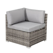 8PC Outdoor Dining Set Wicker Table &amp; Chairs-Grey V264-OTF-511S-LGR