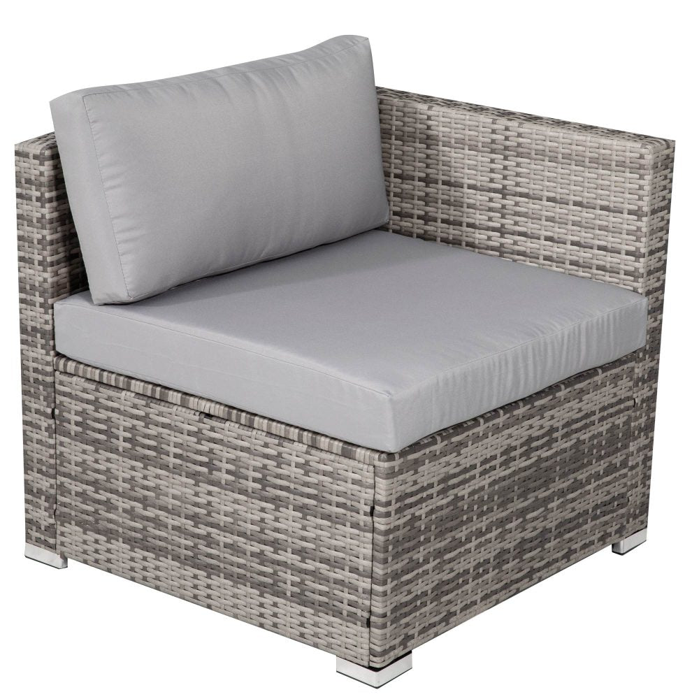 8PC Outdoor Dining Set Wicker Table &amp; Chairs-Grey V264-OTF-511S-LGR
