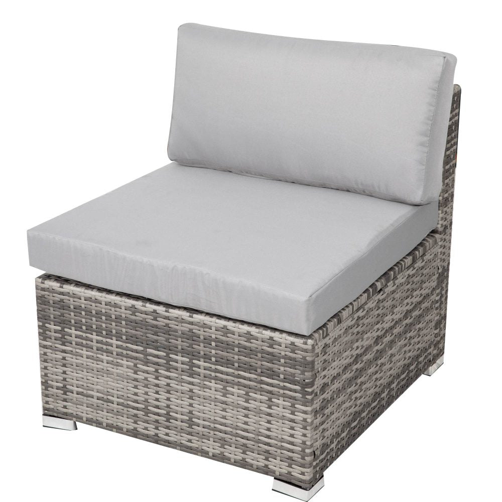8PC Outdoor Dining Set Wicker Table &amp; Chairs-Grey V264-OTF-511S-LGR