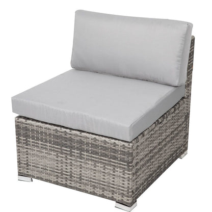 8PC Outdoor Dining Set Wicker Table &amp; Chairs-Grey V264-OTF-511S-LGR