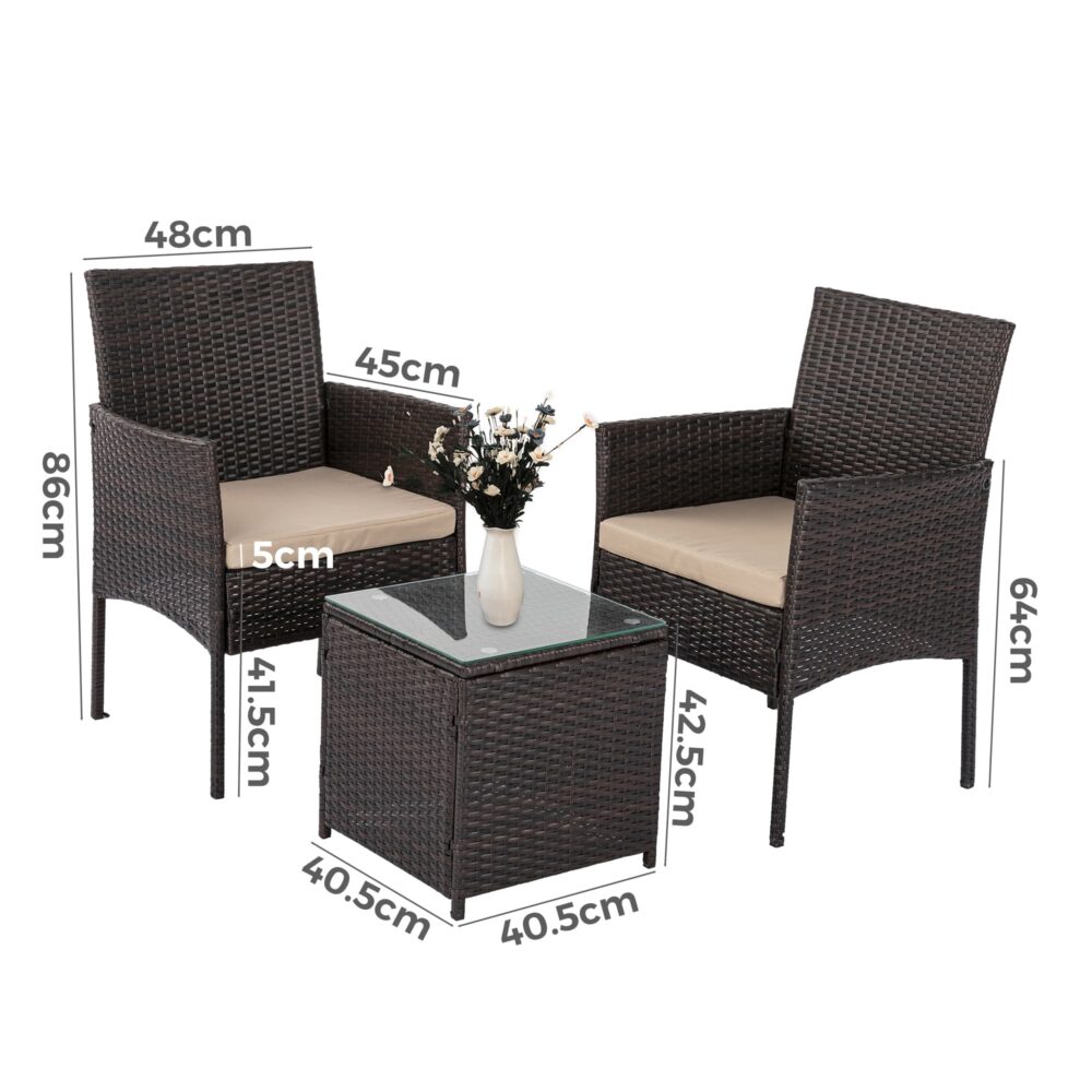 Dreamo Delightful 3 Piece Bistro Set V264-OTF-520S-BGE-US
