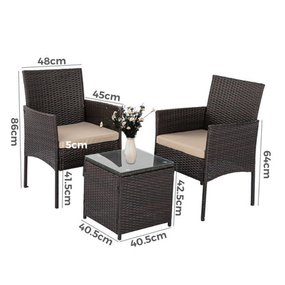 Dreamo Delightful 3 Piece Bistro Set V264-OTF-520S-BGE-US