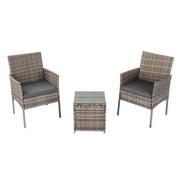 2 Seater PE Rattan Outdoor Furniture Chat Set- Mixed Grey V264-OTF-520S-LGR