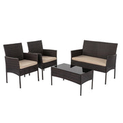 Breeze 4-Seat Wicker Outdoor Lounge Set V264-OTF-521S-BGE-US