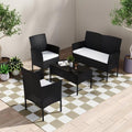 Ville 4-Seater PE Wicker Outdoor Lounge Sofa Set V264-OTF-521S-BLK-UK
