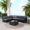 Veranda Fancy Grande Sofa Set V264-OTF-524S-BLK-AU-7PC