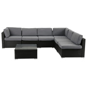 Veranda Fancy Grande Sofa Set V264-OTF-524S-BLK-AU-7PC