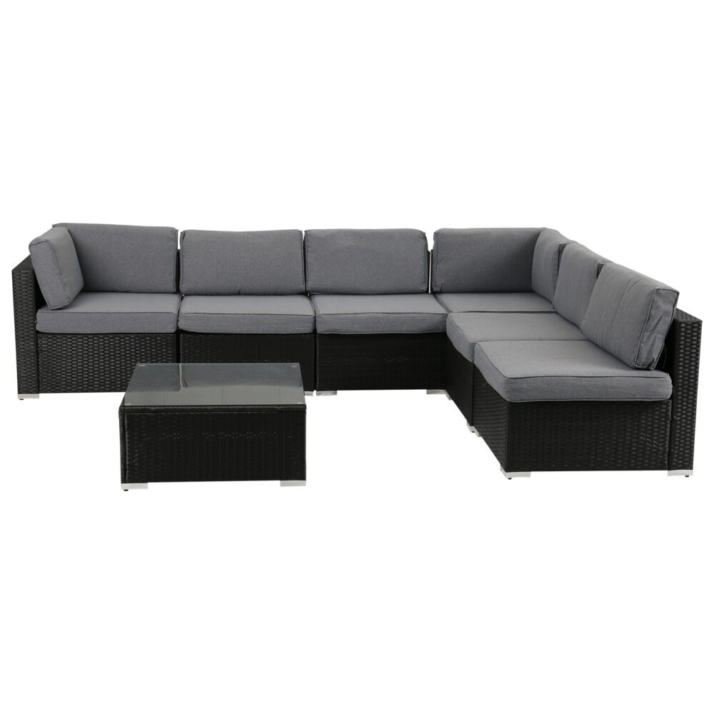 Veranda Fancy Grande Sofa Set V264-OTF-524S-BLK-AU-7PC