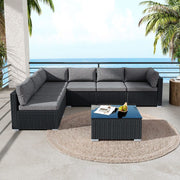 Veranda Fancy Grande Sofa Set V264-OTF-524S-BLK-AU-7PC