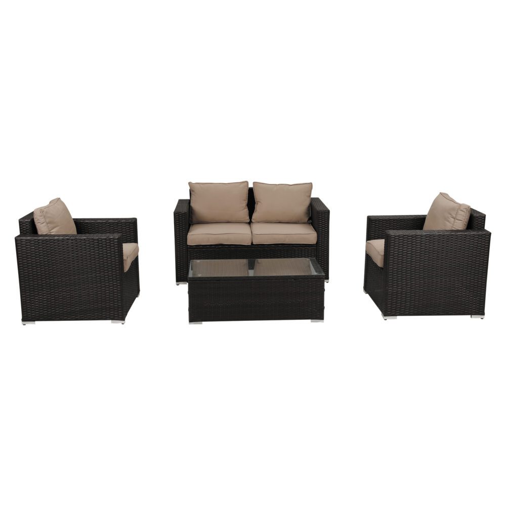 Harmony Haven Outdoor Sofa Set V264-OTF-525S-BRBGE-US-5PC