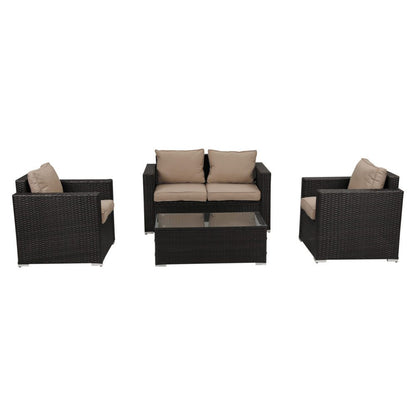 Harmony Haven Outdoor Sofa Set V264-OTF-525S-BRBGE-US-5PC