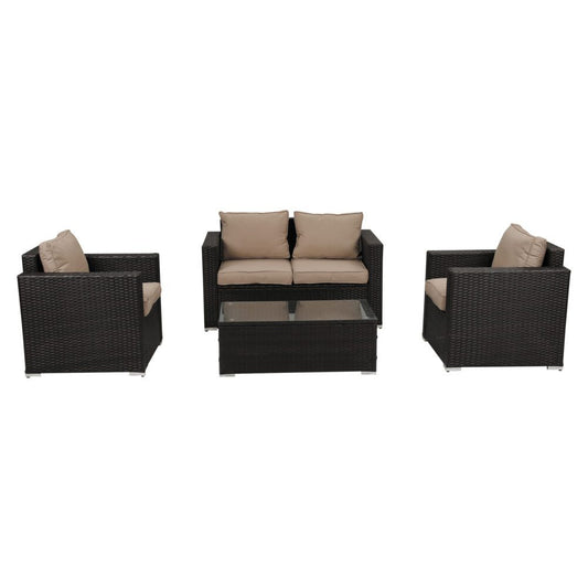 Harmony Haven Outdoor Sofa Set V264-OTF-525S-BRBGE-US-5PC