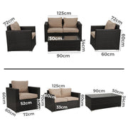 Harmony Haven Outdoor Sofa Set V264-OTF-525S-BRBGE-US-5PC
