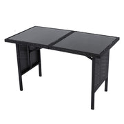 Ella 8-Seater Modular Outdoor Garden Lounge and Dining Set with Table and Stools in Black V264-OTF-526S-BLK