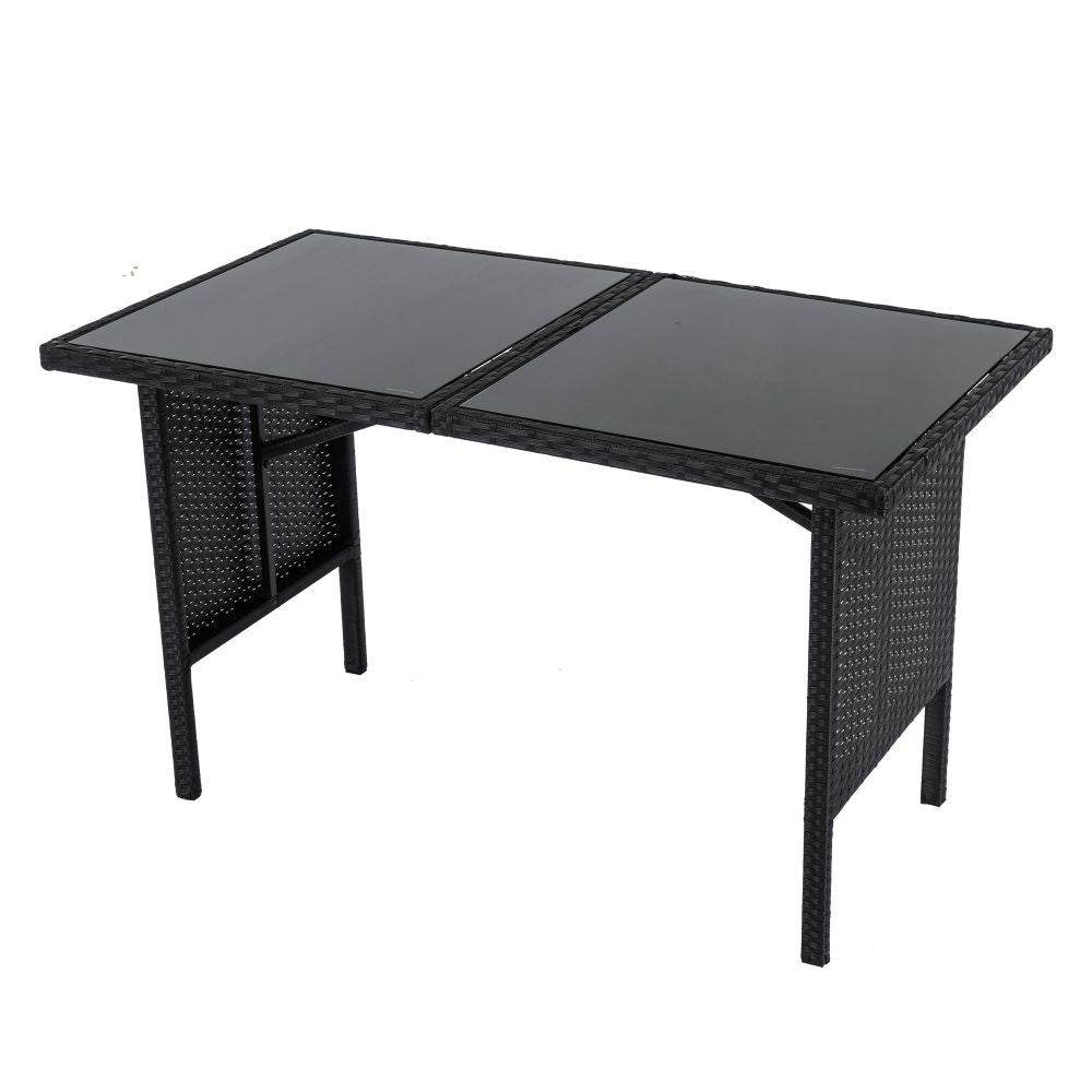 Ella 8-Seater Modular Outdoor Garden Lounge and Dining Set with Table and Stools in Black V264-OTF-526S-BLK