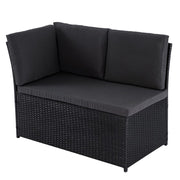 Ella 8-Seater Modular Outdoor Garden Lounge and Dining Set with Table and Stools in Black V264-OTF-526S-BLK