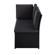 Ella 8-Seater Modular Outdoor Garden Lounge and Dining Set with Table and Stools in Black V264-OTF-526S-BLK