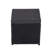 Ella 8-Seater Modular Outdoor Garden Lounge and Dining Set with Table and Stools in Black V264-OTF-526S-BLK
