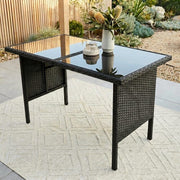 Ella 8-Seater Modular Outdoor Garden Lounge and Dining Set with Table and Stools in Black V264-OTF-526S-BLK