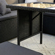 Ella 8-Seater Modular Outdoor Garden Lounge and Dining Set with Table and Stools in Black V264-OTF-526S-BLK