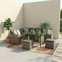 Ella 8-Seater Modular Outdoor Garden Lounge and Dining Set with Table and Stools in Dark Grey Weave V264-OTF-526S-DGR