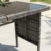 Ella 8-Seater Modular Outdoor Garden Lounge and Dining Set with Table and Stools in Dark Grey Weave V264-OTF-526S-DGR