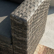 Ella 8-Seater Modular Outdoor Garden Lounge and Dining Set with Table and Stools in Dark Grey Weave V264-OTF-526S-DGR