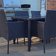 Outdoor Minimalist Black Wicker 6-Seater Dining Set V264-OTF-527S-BLK