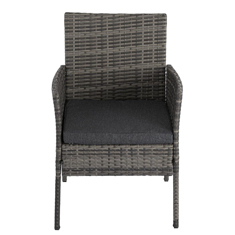 Rural Style Outdoor Grey Wicker 6 Seater Dining Set V264-OTF-527S-DGR