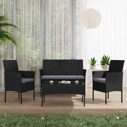 4 Seater Wicker Outdoor Lounge Set-Black V264-OTF-529S-BLK