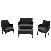 4 Seater Wicker Outdoor Lounge Set-Black V264-OTF-529S-BLK