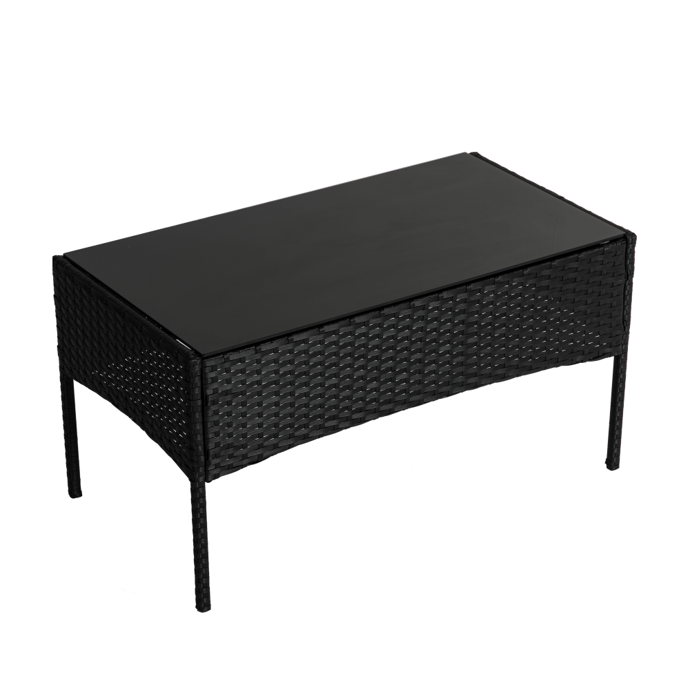 4 Seater Wicker Outdoor Lounge Set-Black V264-OTF-529S-BLK