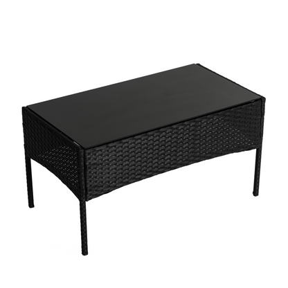 4 Seater Wicker Outdoor Lounge Set-Black V264-OTF-529S-BLK