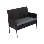 4 Seater Wicker Outdoor Lounge Set-Black V264-OTF-529S-BLK