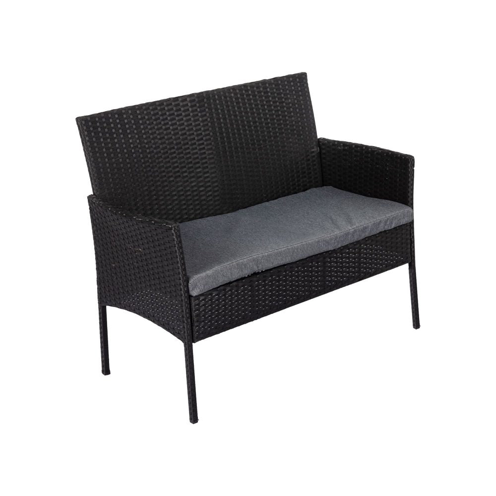 4 Seater Wicker Outdoor Lounge Set-Black V264-OTF-529S-BLK