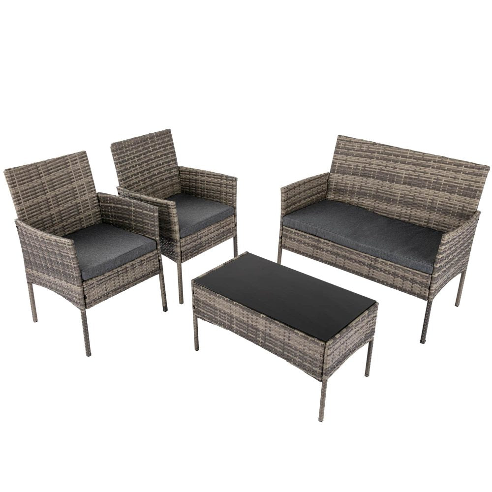 4 Seater Wicker Outdoor Lounge Set – Mixed Grey V264-OTF-529S-LGR