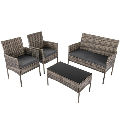 4 Seater Wicker Outdoor Lounge Set – Mixed Grey V264-OTF-529S-LGR