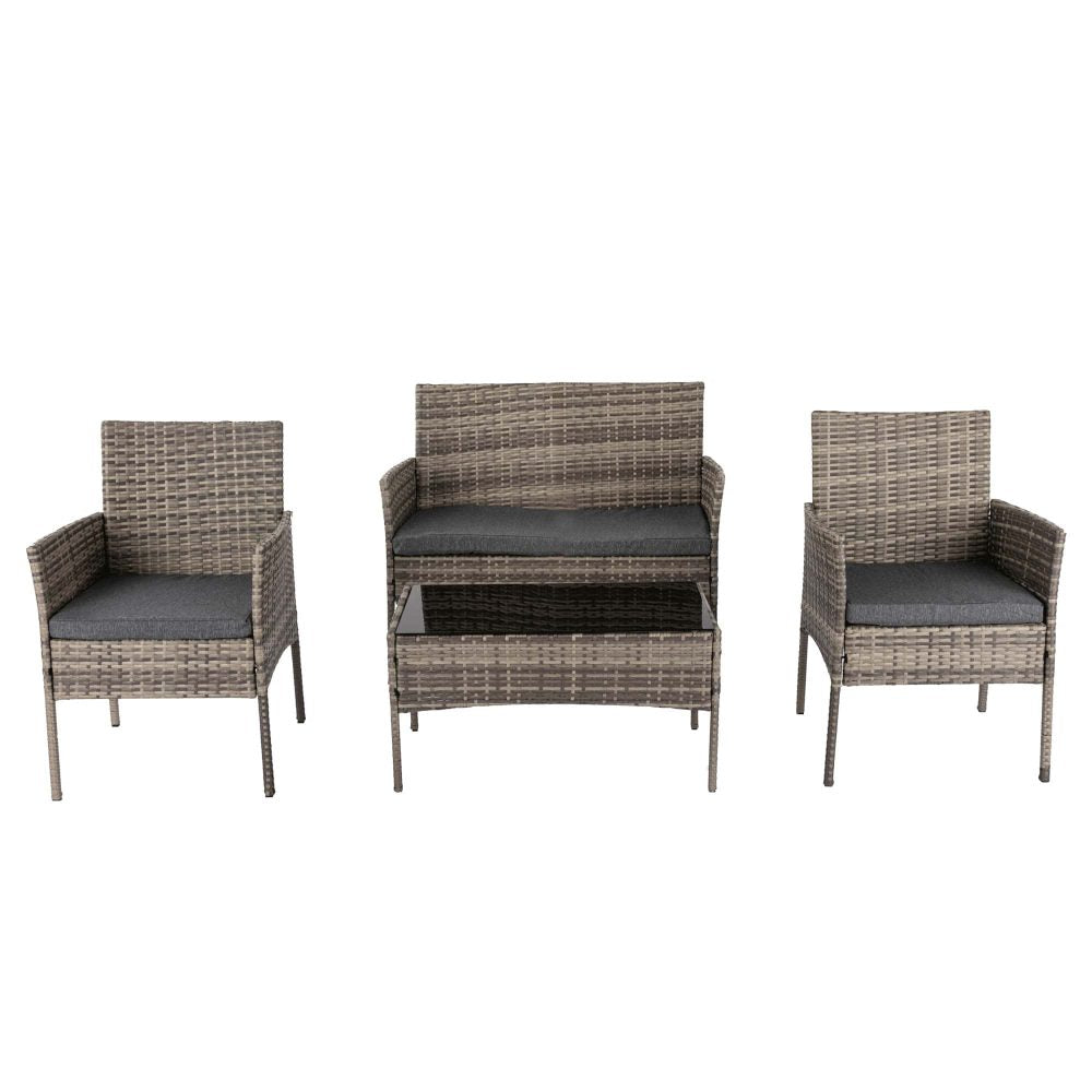 4 Seater Wicker Outdoor Lounge Set – Mixed Grey V264-OTF-529S-LGR