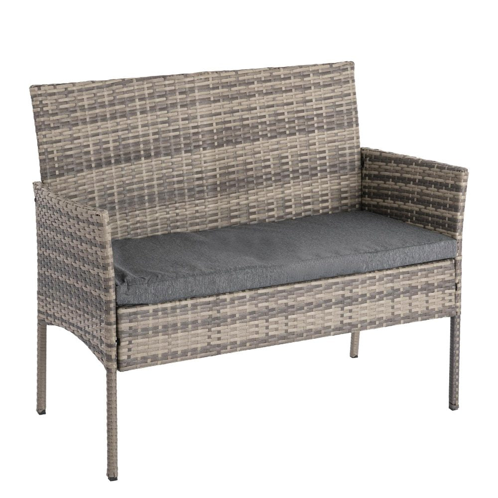 4 Seater Wicker Outdoor Lounge Set – Mixed Grey V264-OTF-529S-LGR