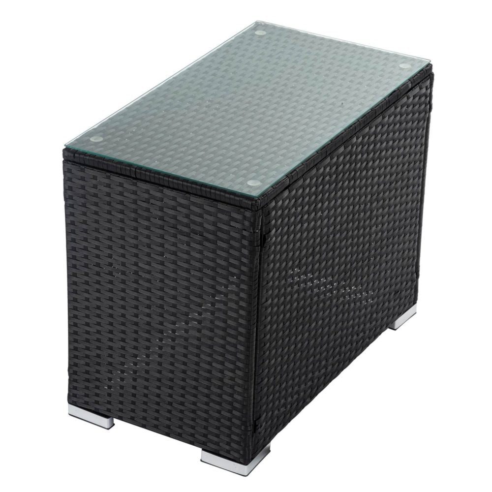 Black Wicker End Table V264-OTF-530S-BLK-1