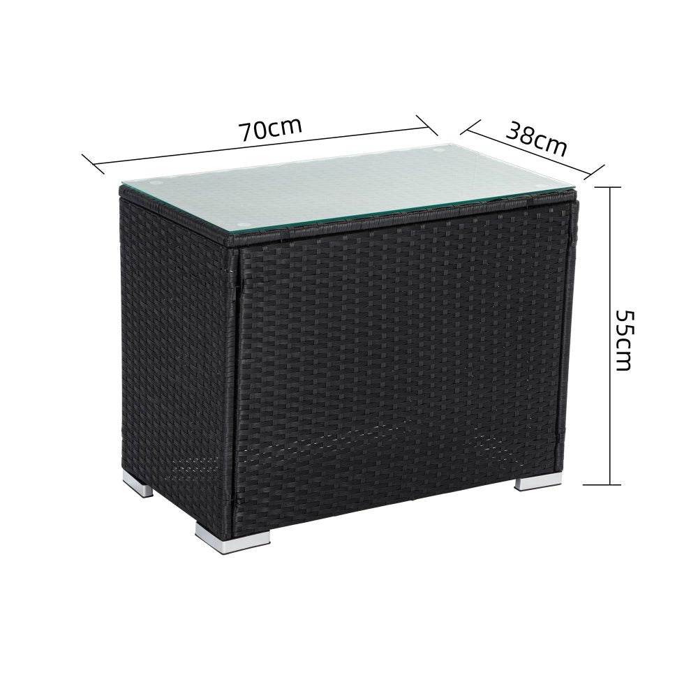 Black Wicker End Table V264-OTF-530S-BLK-1