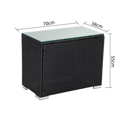 Black Wicker End Table V264-OTF-530S-BLK-1