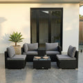 Modular Outdoor Wicker Lounge Set V264-OTF-530S-BLK-OTF-507-BLK