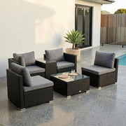 Modular Outdoor Wicker Lounge Set V264-OTF-530S-BLK-OTF-507-BLK